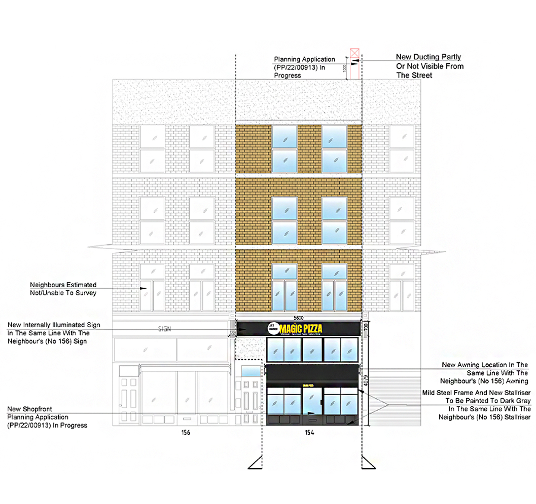 154 Ladbroke Grove, London, W10 5NB United Kingdom, Signage Application Main Drawing