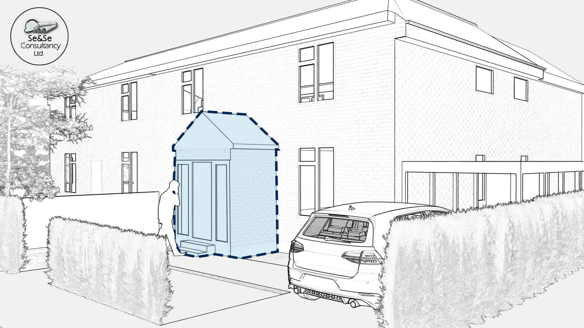 Front Porch Design Sketch in London, UK